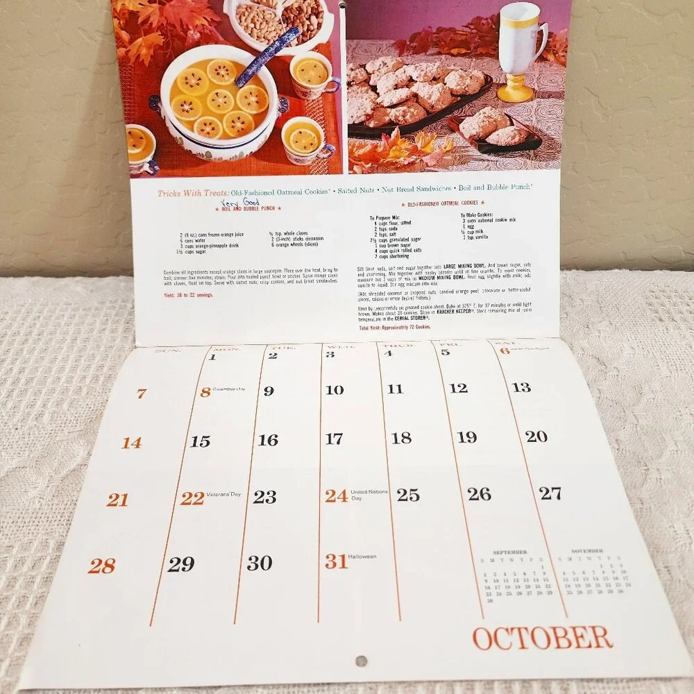 1973 MCM Vintage Unused Tupperware Calendar + Mailing Envelope and Letter NOS